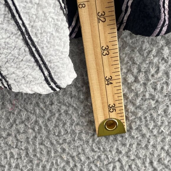 Ali Miles Top Womens Small White Striped Tunic Roll Tab Sleeve Pockets Stretch - Picture 10 of 11